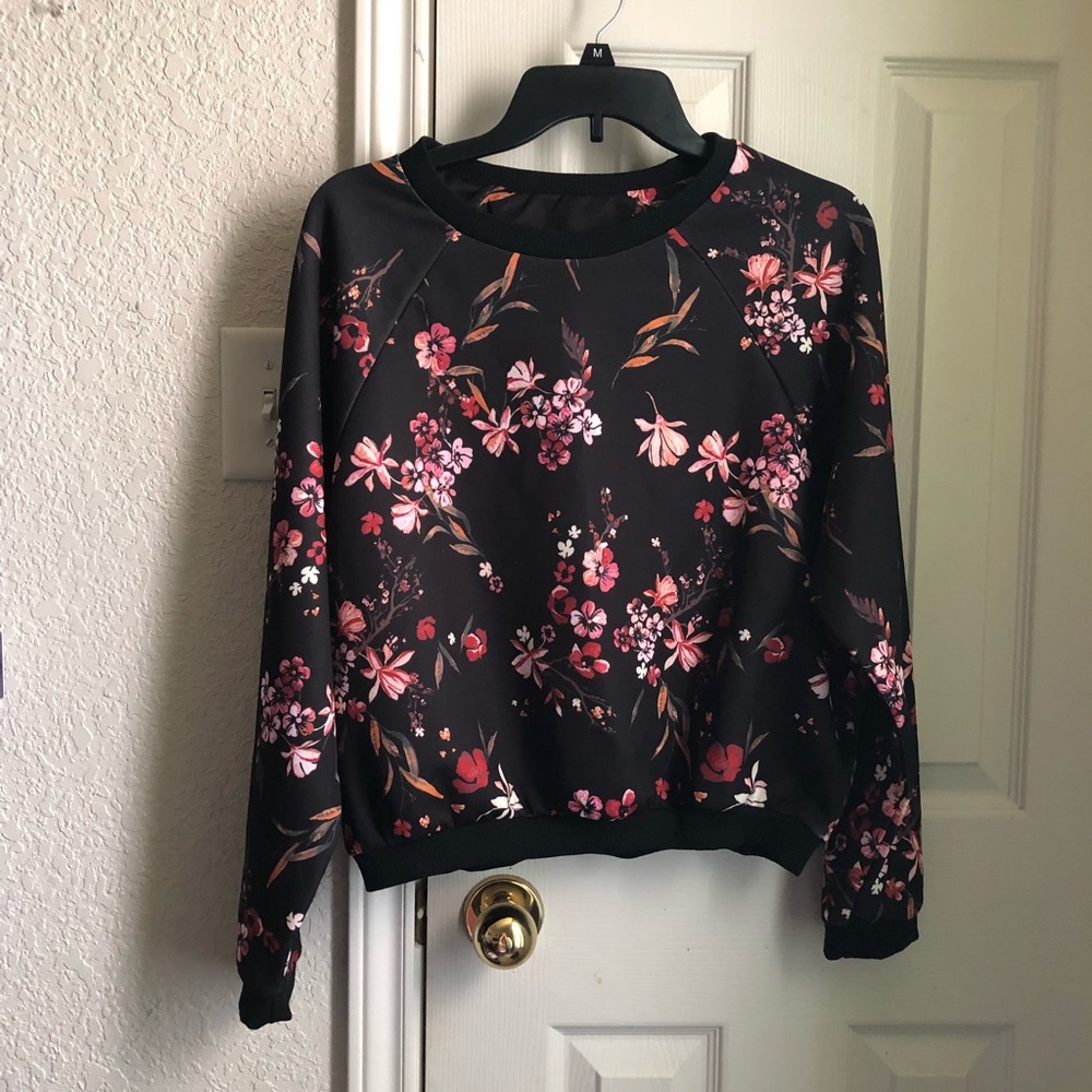 Floral Print Crew Neck Sweatshirt from Zaful
